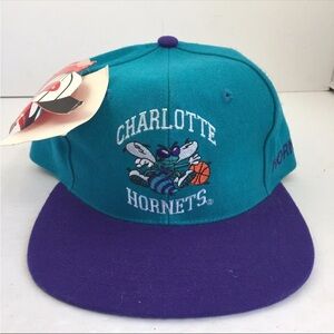 Vintage 90's NBA Charlotte Hornets AJD Snapback Cap Hat NWT